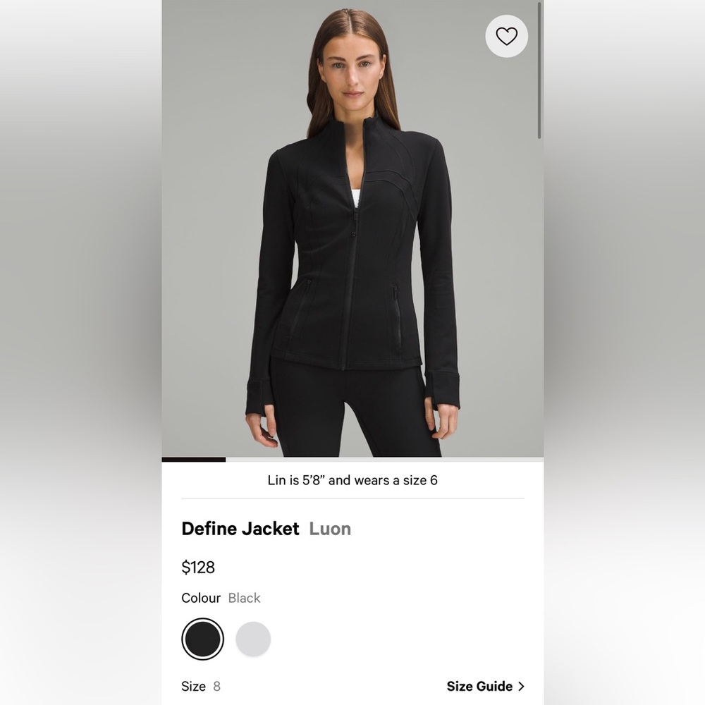 Lululemon Define Jacket Size 8